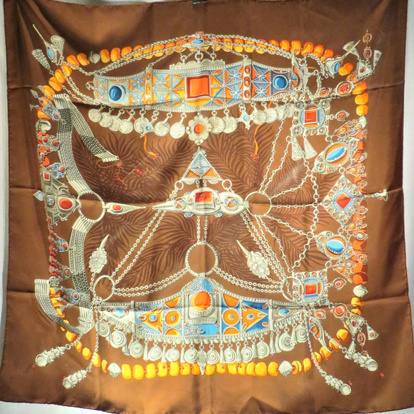 Hermes “Terres Precieuses” Annie Faivre Silk Scarf